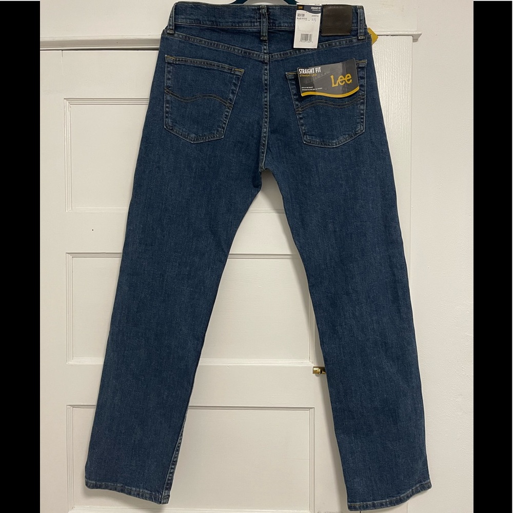 NWT Men’s Size 32 X 30 Lee Straight Leg Comfort-Stretch Jeans In Blue - Picture 5 of 12